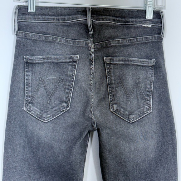 Mother Mid Rise Dazzler in The Night Is Watching 27 Stretch Black Gray Denim - Picture 9 of 16